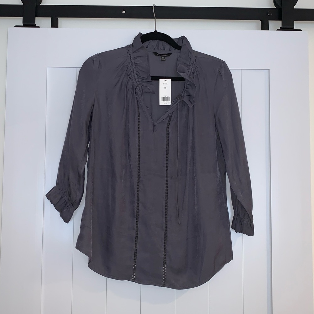 NWT Banana Republic Ruffle Neck Blouse